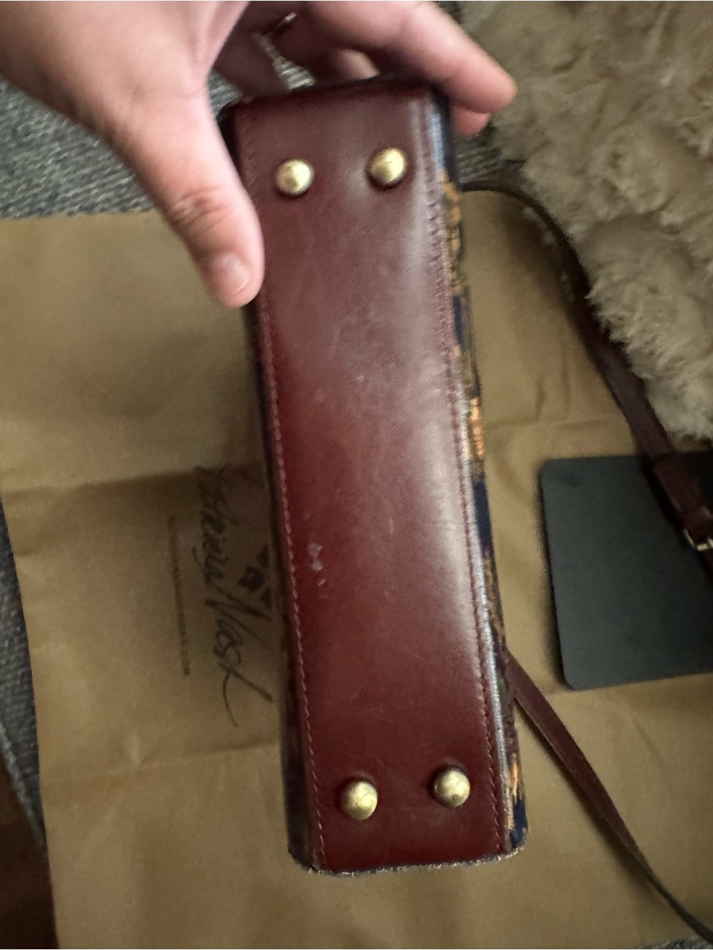 Collectible Patricia Nash Florence Leather Satchel Crossbody Scenic Equestrian - Picture 7 of 14